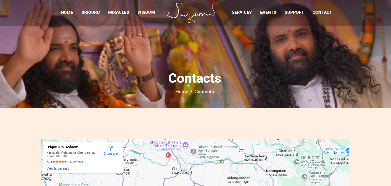 Sri Guru Contact Map Page