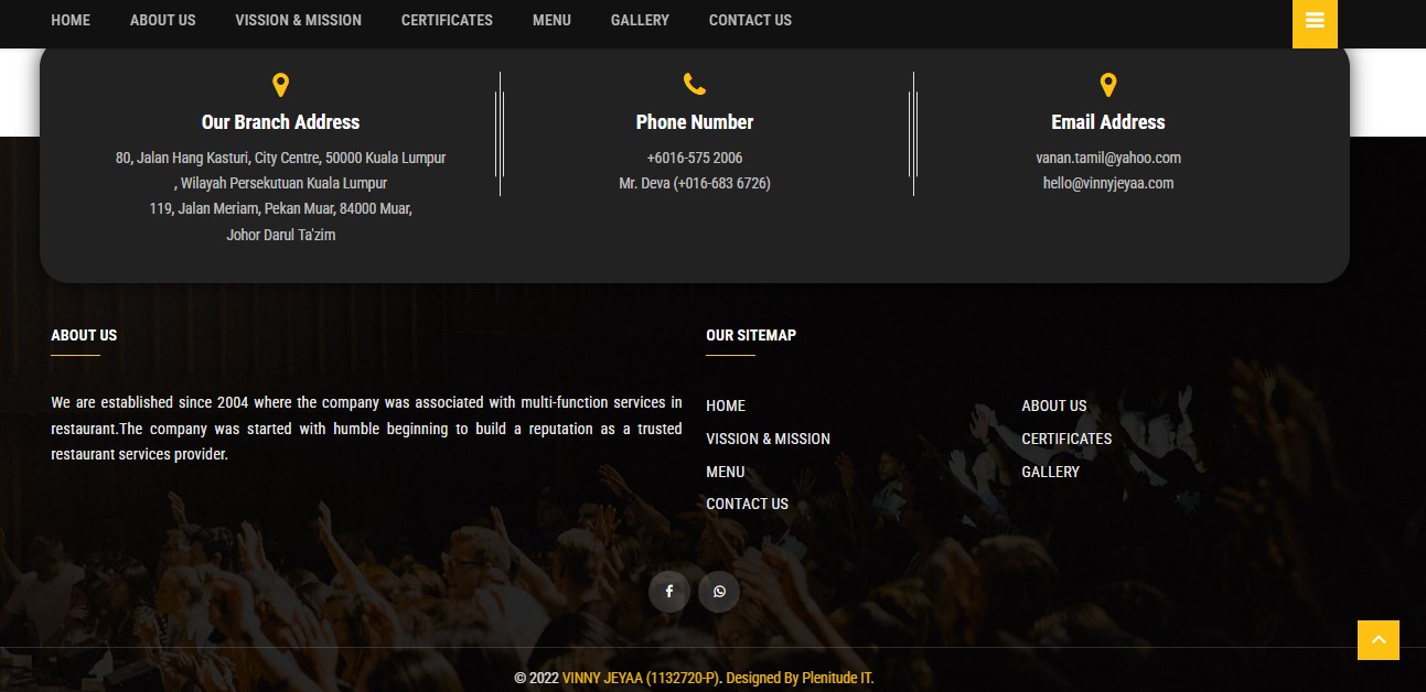 Vinny Jeyaa Contact Page