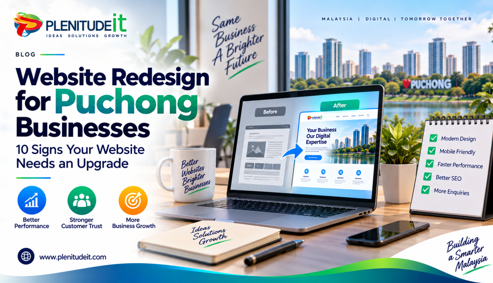 Website redesign for Puchong businesses showing signs of an outdated website